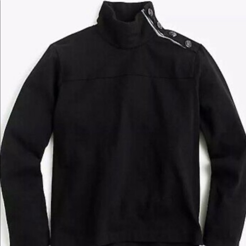 J.Crew mock neck top with sailor buttons